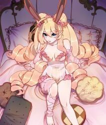 briatcookiebox, indie_virtual_youtuber, 1girls, bed, underwear