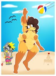 zo_(zoyeensadart), zoyeensadart, anthro, ball, beach