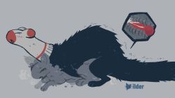 black_body, black_fur, bodily_fluids, breath, clothing