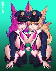 ahri, ahri_(league_of_legends), star_guardian_ahri, star_guardian_xayah, xayah