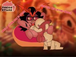 burning_spice_cookie, cookie_run, cookie_run_kingdom, big_penis, blurry_background