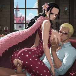 donquixote_doflamingo, viola_(one_piece), one_piece, ntrkage, 1boy
