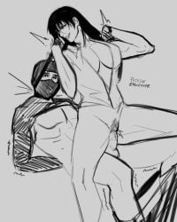 roberta_(black_lagoon), black_lagoon, emoiover, arms_behind_back, big_breasts