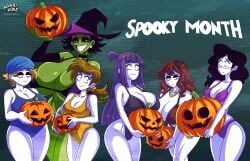 aspen_moor, carmen_(spooky_month), jaune_(spooky_month), lila_(spooky_month), patty_(spooky_month)