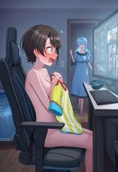 hoshimachi_suisei, oozora_subaru, hololive, hololive_japan, caught