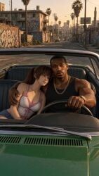 carl_johnson, kasumi_(doa), dead_or_alive, grand_theft_auto, grand_theft_auto:_san_andreas