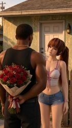 carl_johnson, kasumi_(doa), dead_or_alive, grand_theft_auto, grand_theft_auto:_san_andreas