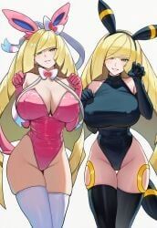 lusamine_(pokemon), pokemon_(cosplay), sylveon_(cosplay), umbreon_(cosplay), pokemon