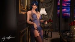 lobelia_(dead_or_alive), dead_or_alive, dead_or_alive_xtreme_venus_vacation, vizeta, blue_hair