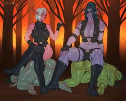 catias, kimiria_(oc), night_elf, orc_(warcraft), warcraft