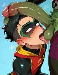 beast_boy, damian_wayne, garfield_logan, robin_(damian_wayne), robin_(dc)