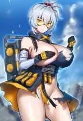 soldier_11, zenless_zone_zero, brutoaimage, 1girls, convenient_censoring