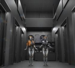 the_twins_(atomic_heart), qzk_forte, big_breasts, breasts, cleavage