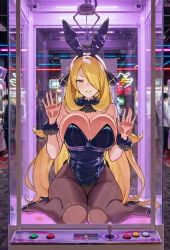 cynthia_(pokemon), pokemon, circle_ueponzu, big_breasts, bunny_ears