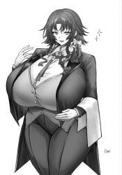 doinaka, 1girls, bow, bow_in_hair, breasts