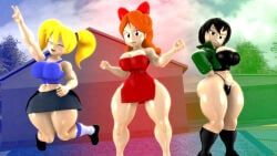 blossom_(powerpuff_girls), blossom_(powerpuff_girls)_(cosplay), bubbles_(powerpuff_girls), bubbles_(powerpuff_girls)_(cosplay), buttercup_(powerpuff_girls)