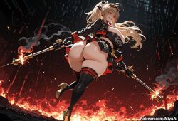 sento_isuzu, amagi_brilliant_park, miyuai, 1girl, ass