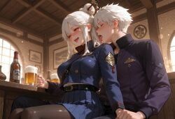 ningguang_(genshin_impact), genshin_impact, kermixx, 1boy, 1girl
