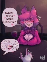 alastor_(hazbin_hotel), angel_dust_(hazbin_hotel), female_alastor, belty42, usagi_star