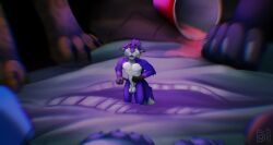 animal_genitalia, anthro, balls, blue_body, blue_fur