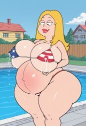 francine_smith, american_dad, 1girls, american_flag, american_flag_bikini
