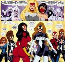anna-may_parker, anya_corazon, beetle_(spider-man), black_cat_(marvel), cindy_moon