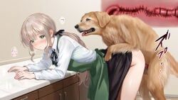 original, rojiura10, 1boy, 1girl, animal_penis
