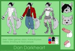 dan_darkheart, blue_eyes, bottomwear, canid, canine