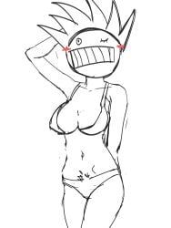 boognish, ween_(band), hikikogumimori, 1girl, bare_shoulders