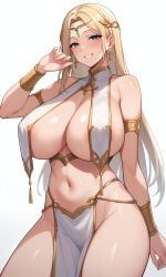 aaaletter, arm, blonde_hair, blush, bracelet