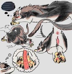 fursona_(birdpaw), mythology, birdpaw_(artist), >_<, animal_genitalia