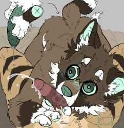 4_fingers, anthro, balls, blush, bodily_fluids