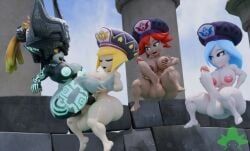 flamberge_(kirby), francisca_(kirby), midna, the_three_mage_sisters, zan_partizanne