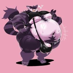 enbooka, anthro, ass, belly, big_belly