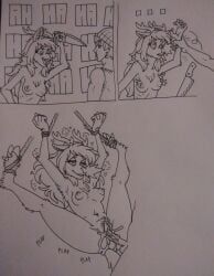 rue_(the-minuscule-task), anthro, antlers, arm_grab, attempted_murder