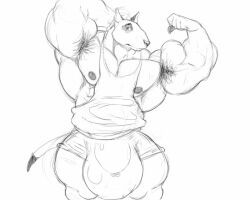 kosmonius, anthro, armpit_hair, big_bulge, big_muscles