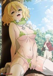 ishigami_senku, suika_(dr.stone), dr.stone, kami_otaku, ahegao