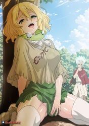 ishigami_senku, suika_(dr.stone), dr.stone, kami_otaku, ahegao