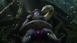 widowmaker, overwatch, anaconda, asphyxiation, bloodshot_eyes