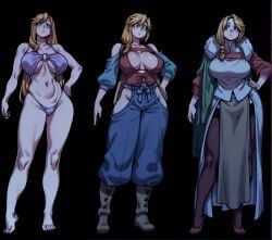 enri_emmot, overlord_(maruyama), bikini, black_background, fully_clothed