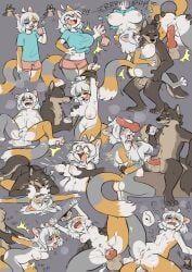 arcanis_(hahaluckyme), borko_(barkwoofawoo), fuel_(artist), animal_genitalia, animal_penis