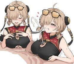 sweety_(zenless_zone_zero), zenless_zone_zero, 1boy, 1girl, ahoge