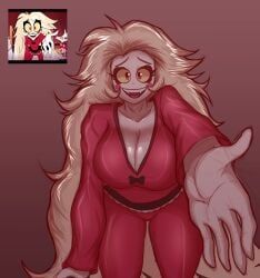 charlie_morningstar_(hazbin_hotel), hazbin_hotel, villainsaibot, 1girls, bedhead