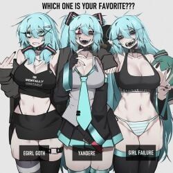 hatsune_miku, pearto, vocaloid, glitchace, 3girls