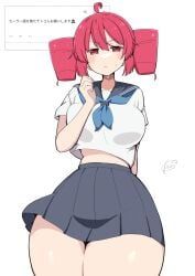 kasane_teto, utau, koeikobo, 1girls, ahoge