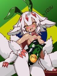 faputa, made_in_abyss, 1girl, ahegao, animal_ears