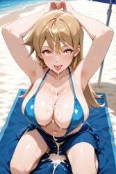 alexis_rhodes, asuka_tenjoin, yu-gi-oh!, yu-gi-oh!_gx, beach