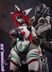 rhino_(warframe), velvet-01_(kitsuwuneb3d), warframe_(species), warframe, kitsuwune_b3d