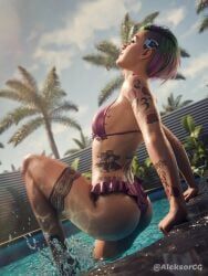 judy_alvarez, cyberpunk_2077, aleksor, rigid3d_(model), 1girls