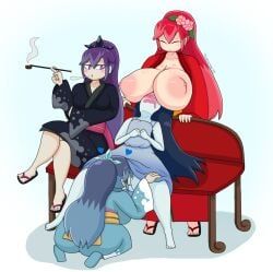 blizzaria, camellia_(yo-kai_watch), damona_(yo-kai_watch), drizzelda, fubuki-hime
